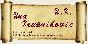 Una Krupniković vizit kartica